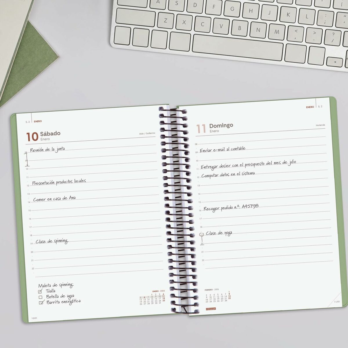 Agenda Finocam MY Verde A5 15,5 x 21,2 cm 2026