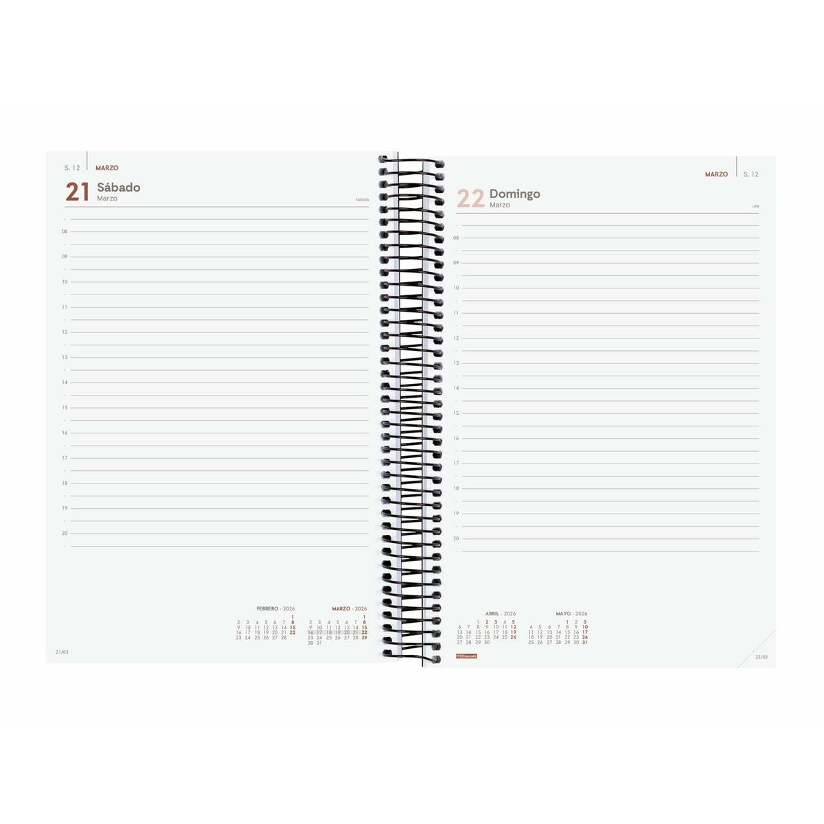 Agenda Finocam YEAR Negro 16,5 x 24,2 cm 2026