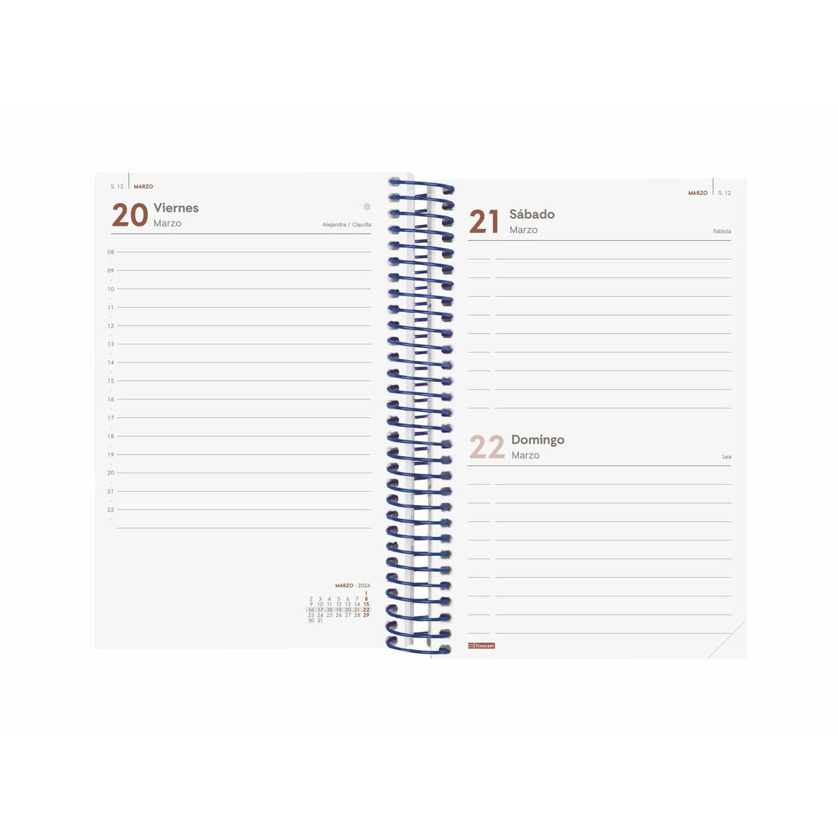 Agenda Finocam YEAR Azul 11,7 x 18,1 cm 2026