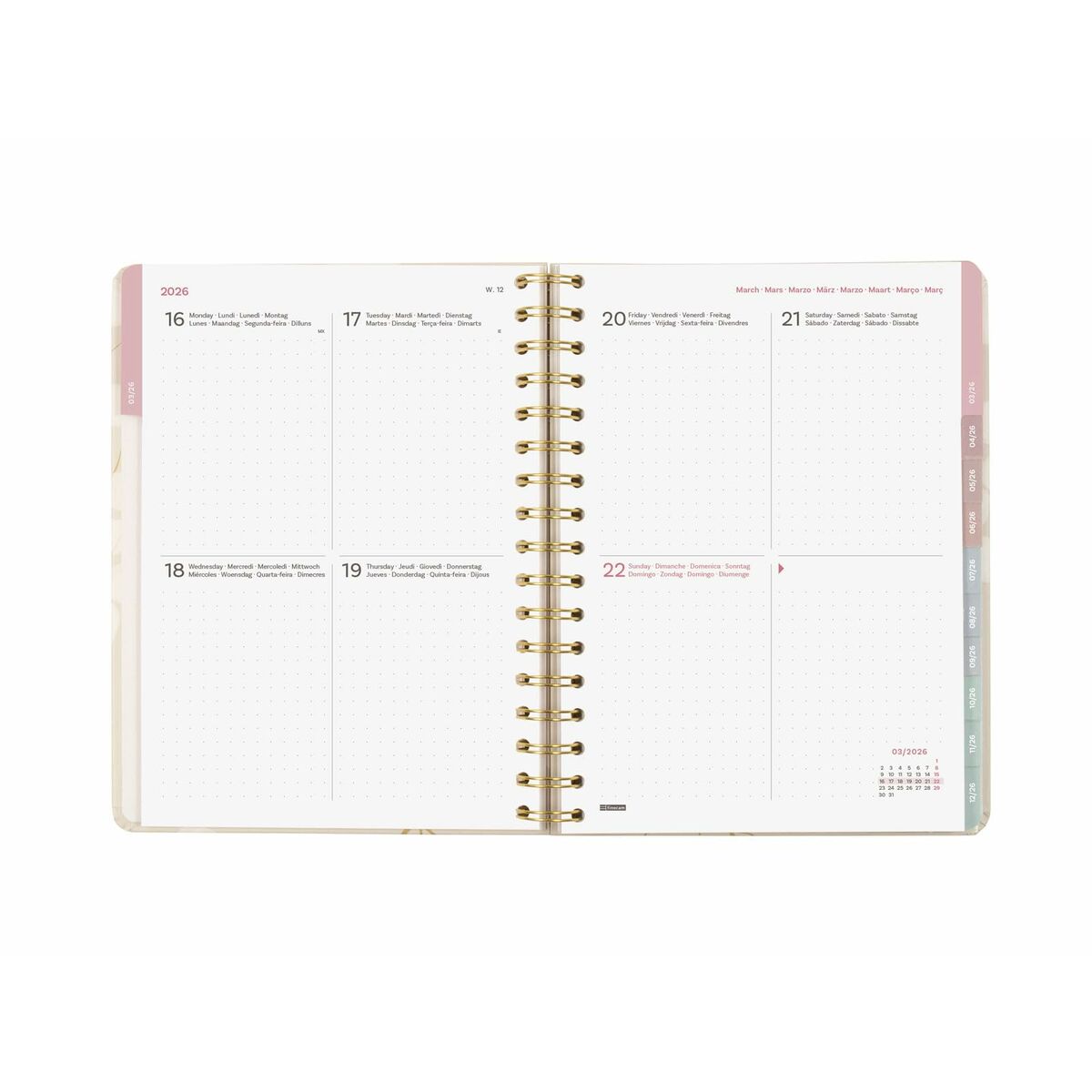 Agenda Finocam OPTIMAL Cuarto 15,5 x 21,5 cm 2026