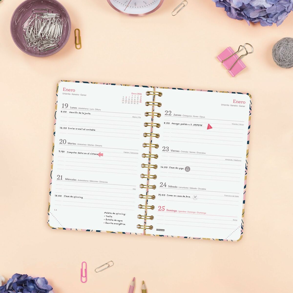 Agenda Finocam YOU 11,7 x 18,1 cm Hojas 2026