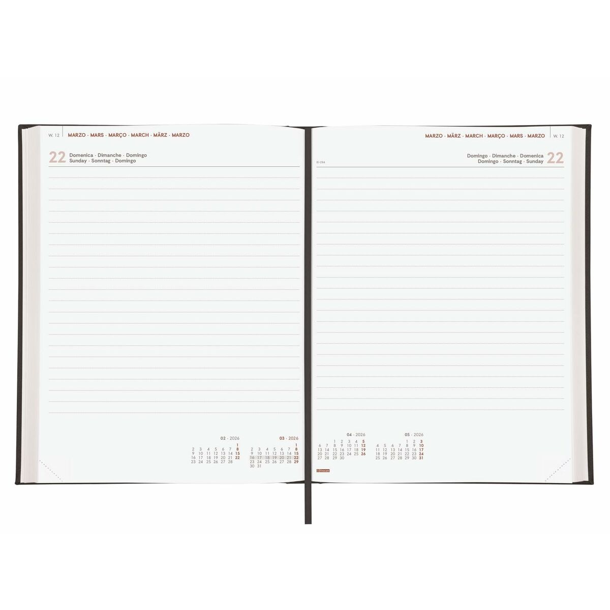 Agenda Finocam DYNAMIC MILANO Negro 21 x 27 cm 2026