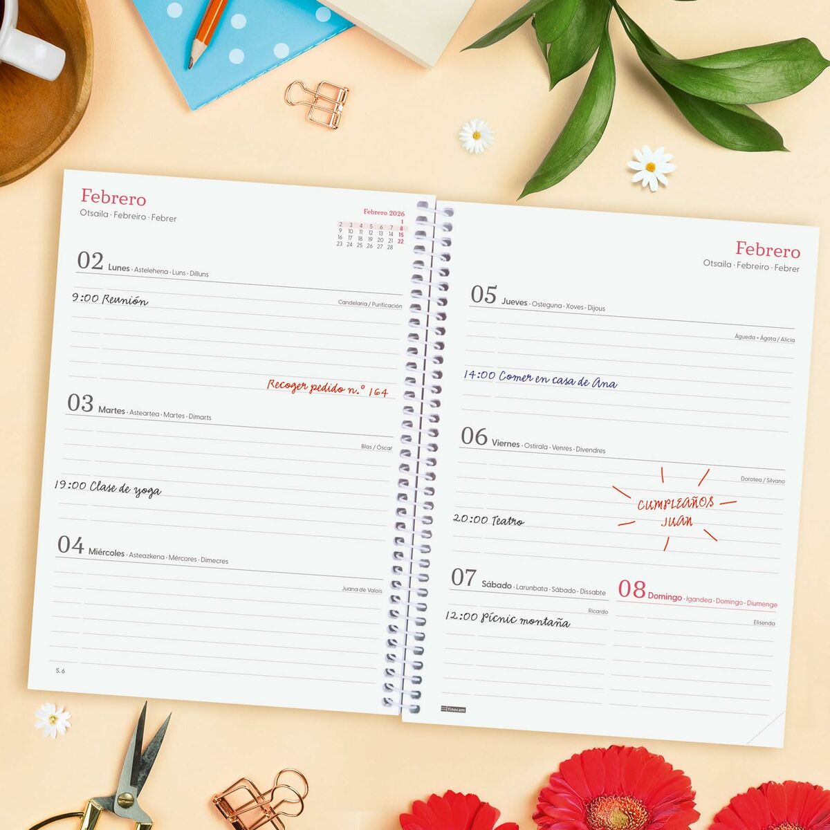 Agenda Finocam DESIGN COLLECTION Ahora A5 15,5 x 21,2 cm 2026