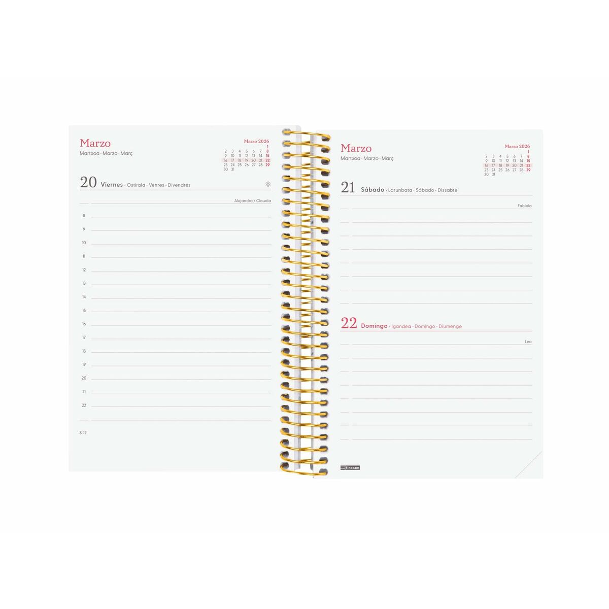 Agenda Finocam DESIGN COLLECTION Flora 11,7 x 18,1 cm 2026