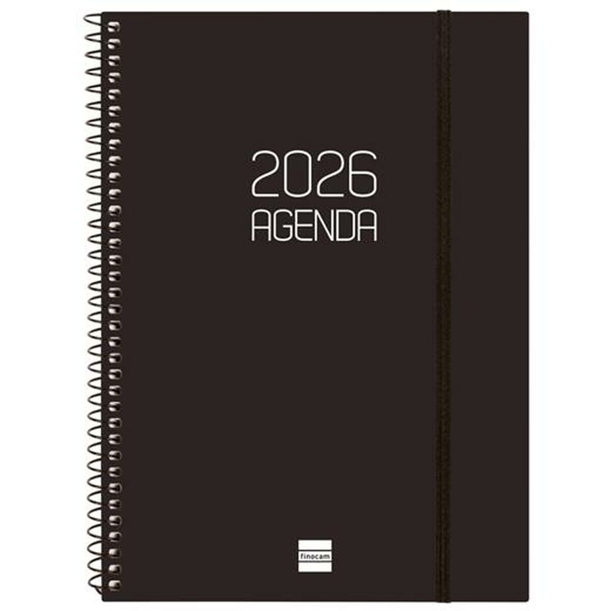Agenda Finocam OPAQUE Negro A5 15,5 x 21,2 cm 2026