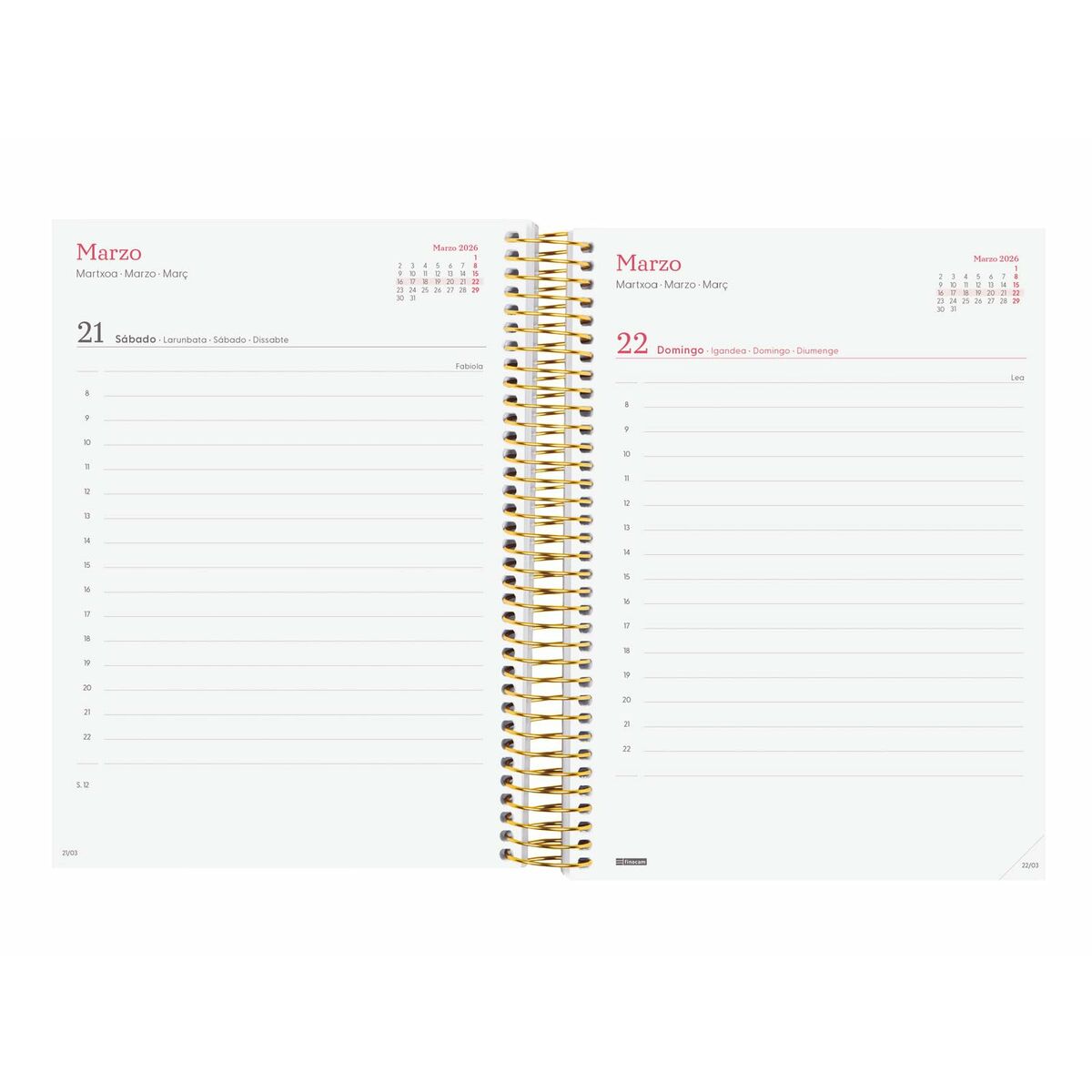 Agenda Finocam DESIGN COLLECTION Flora A5 15,5 x 21,2 cm 2026