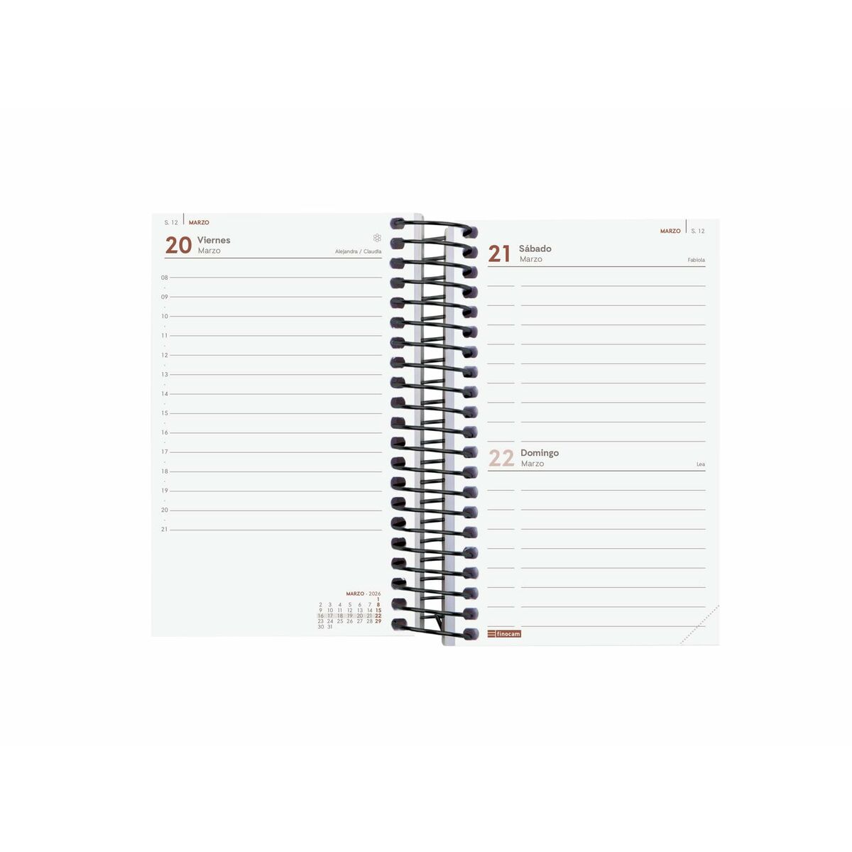 Agenda Finocam YEAR Negro Mini 7,9 x 12,7 cm 2026