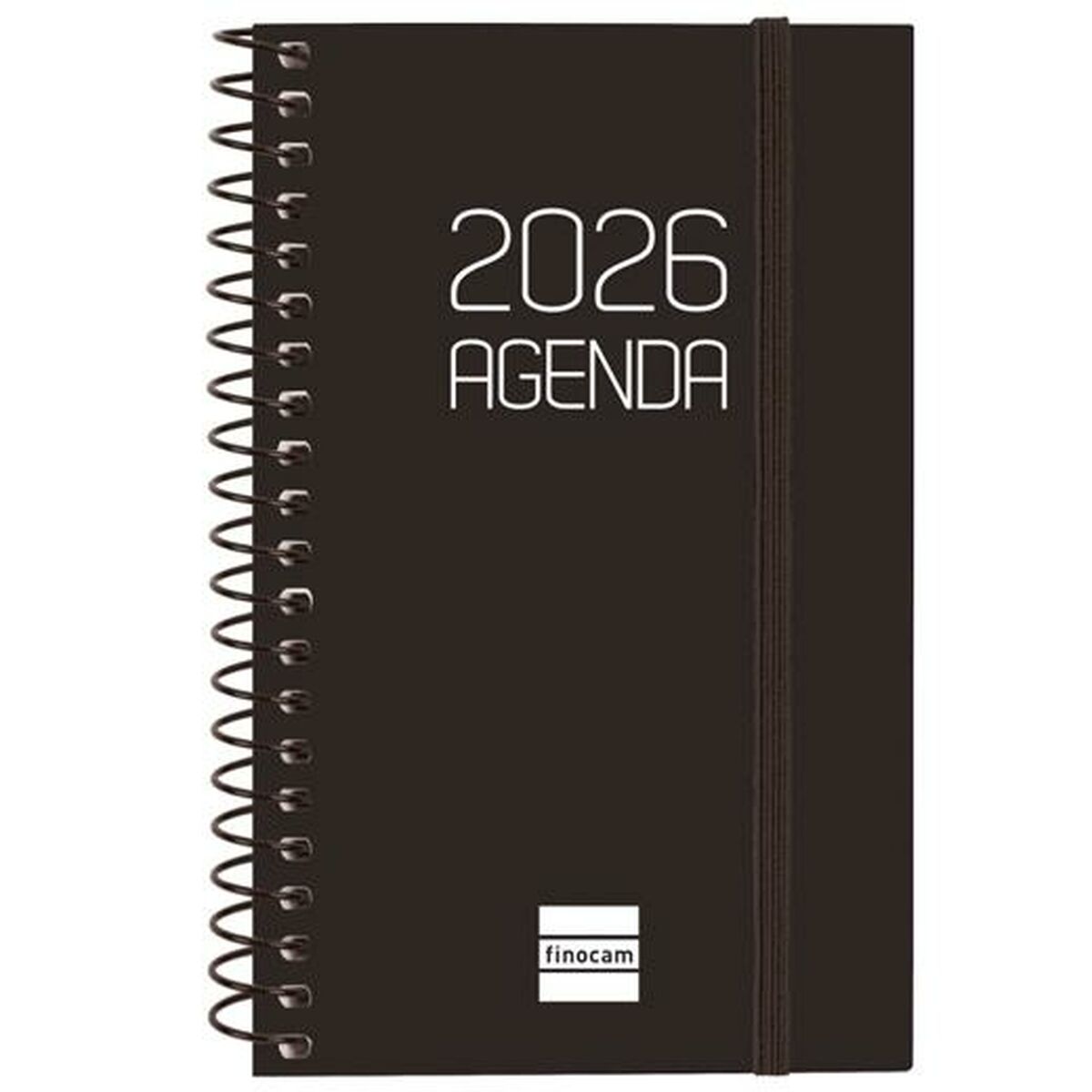 Agenda Finocam OPAQUE Negro Mini 7,9 x 12,7 cm 2026