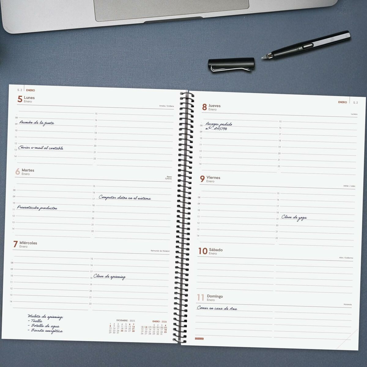 Agenda Finocam OPAQUE Azul A4 21 x 29,7 cm 2026