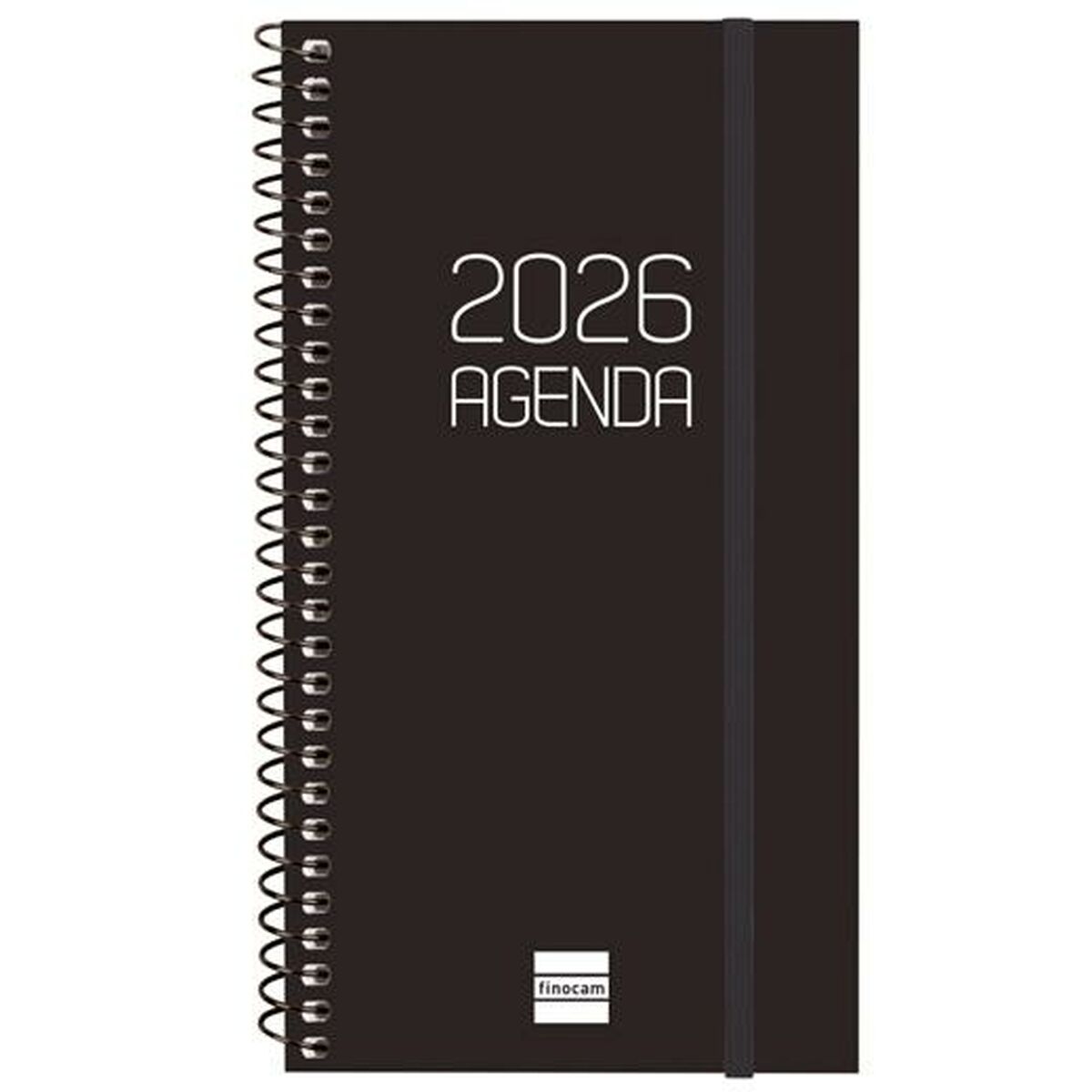 Agenda Finocam OPAQUE Negro 9,4 x 17,1 cm 2026