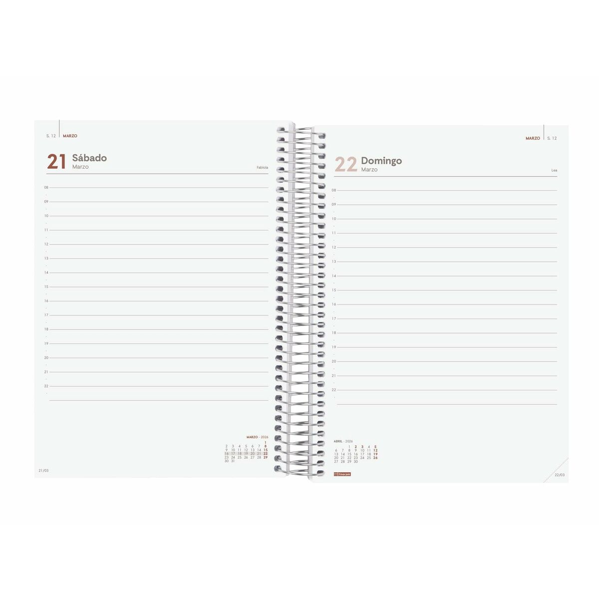Agenda Finocam YEAR Rojo A5 15,5 x 21,2 cm 2026