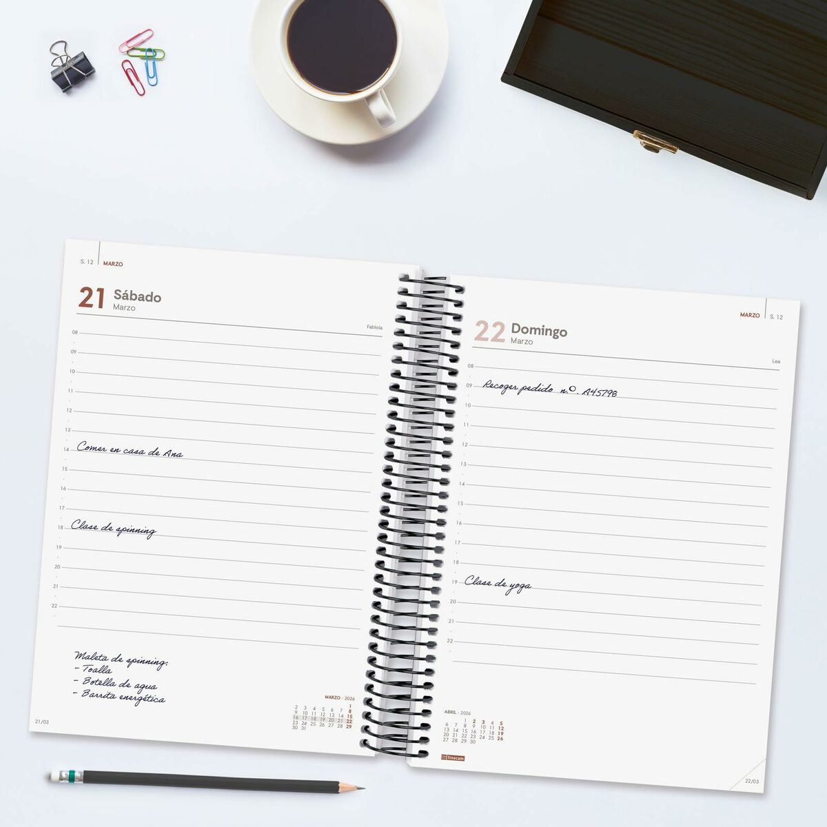Agenda Finocam YEAR Negro A5 15,5 x 21,2 cm 2026