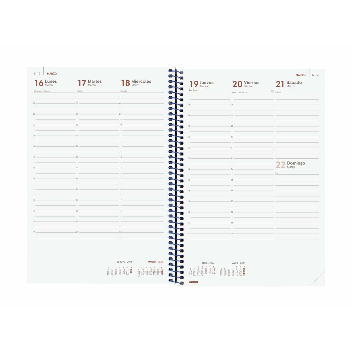 Agenda Finocam YEAR Azul 16,5 x 24,2 cm 2026