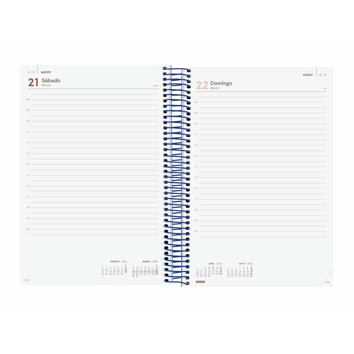 Agenda Finocam YEAR Azul 16,5 x 24,2 cm 2026
