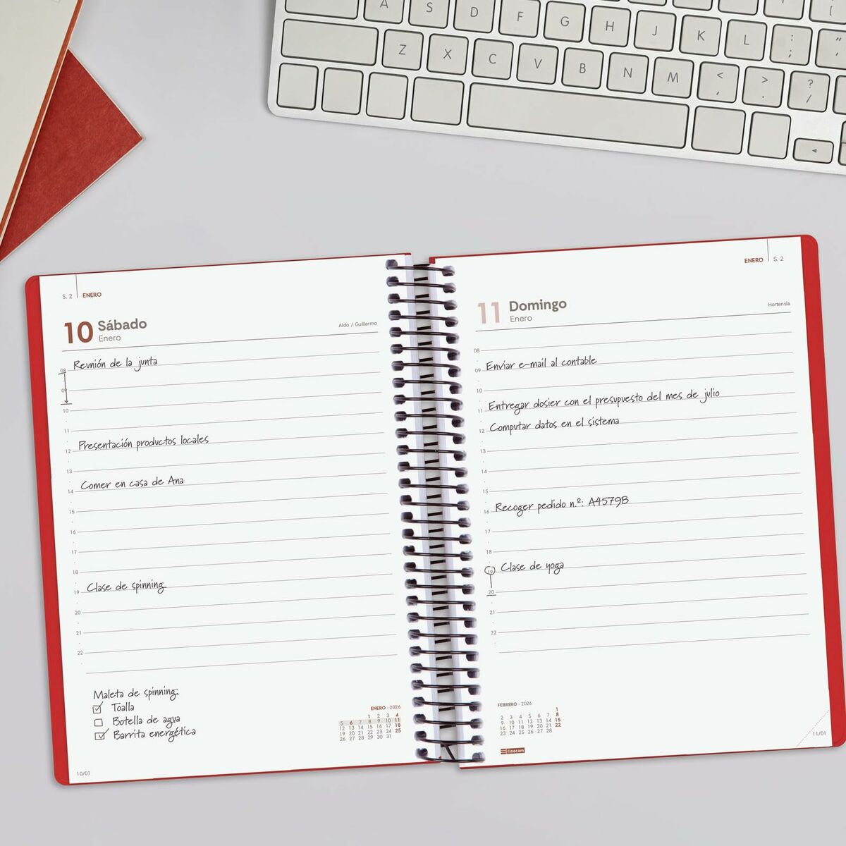 Agenda Finocam MY Rojo A5 15,5 x 21,2 cm 2026