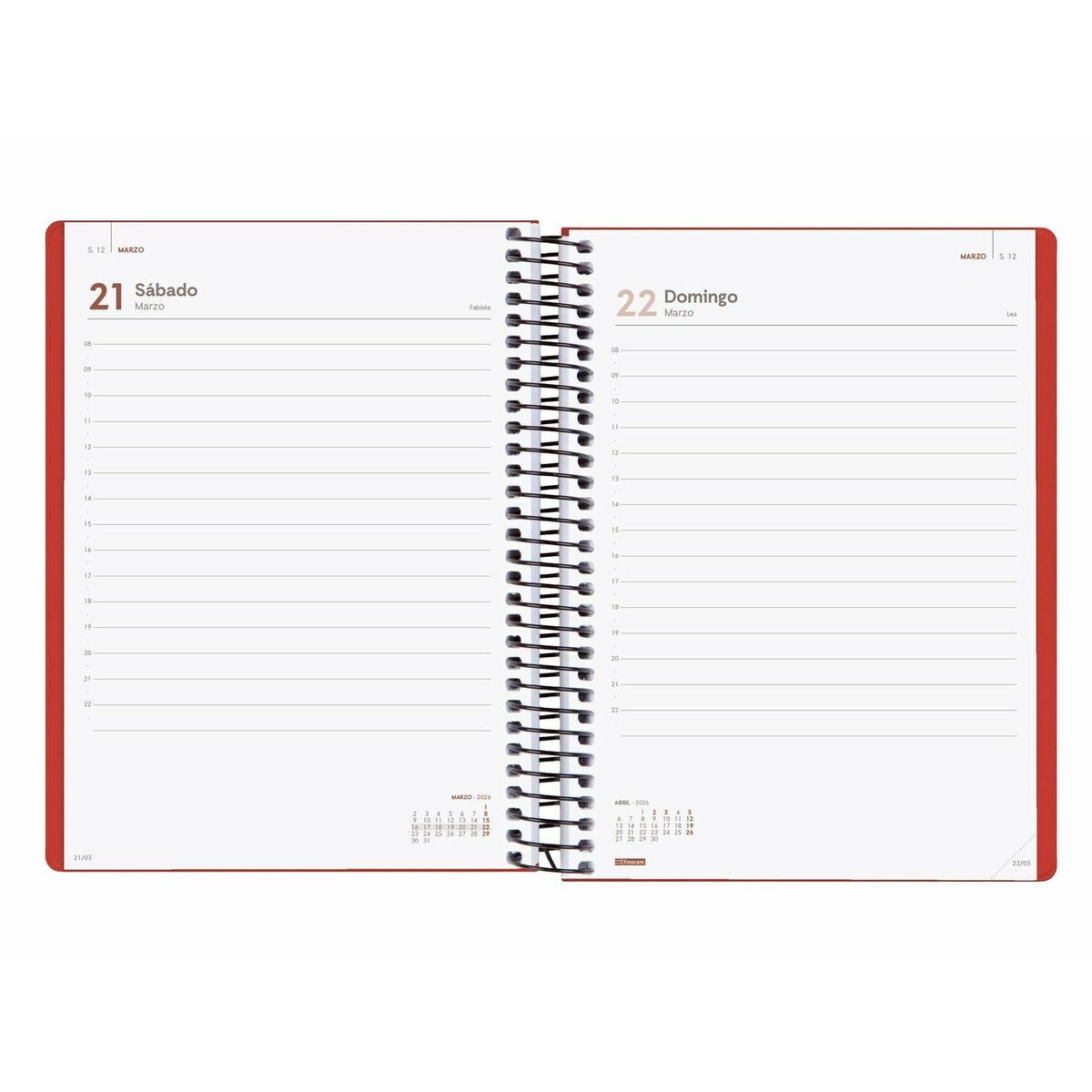 Agenda Finocam MY Rojo A5 15,5 x 21,2 cm 2026