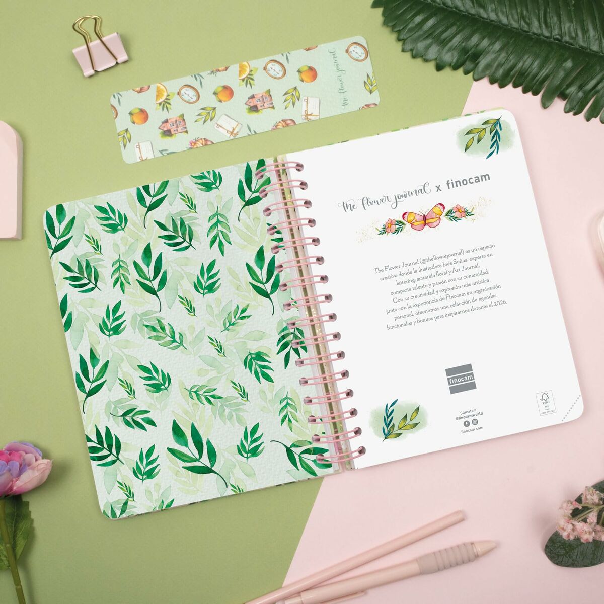 Agenda Finocam THE FLOWER JOURNAL A5 15,5 x 21,2 cm Rosa 2026