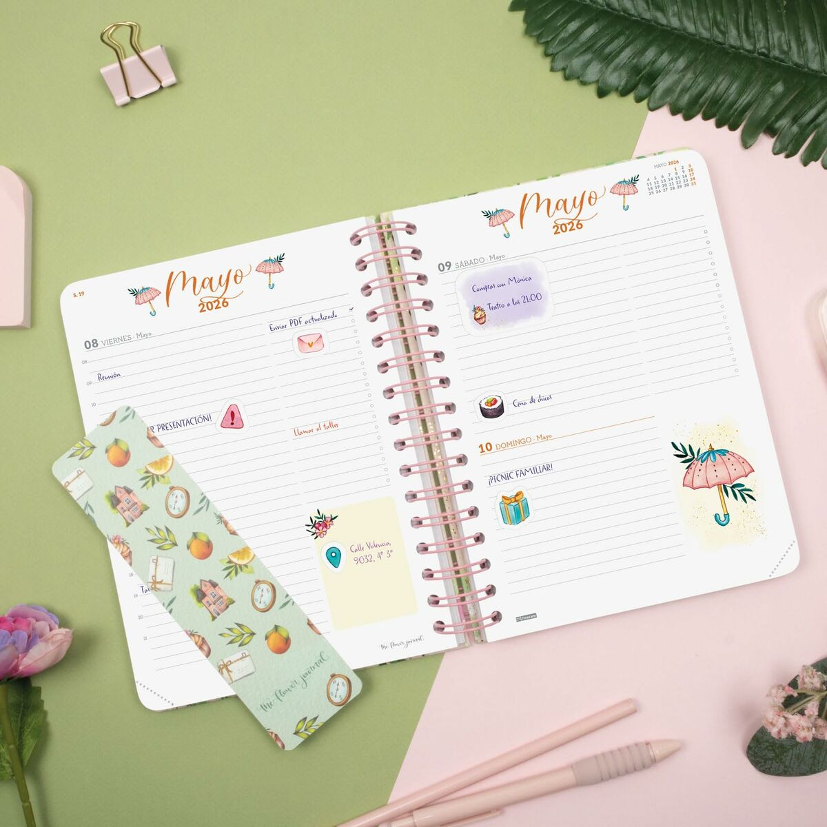 Agenda Finocam THE FLOWER JOURNAL A5 15,5 x 21,2 cm Rosa 2026