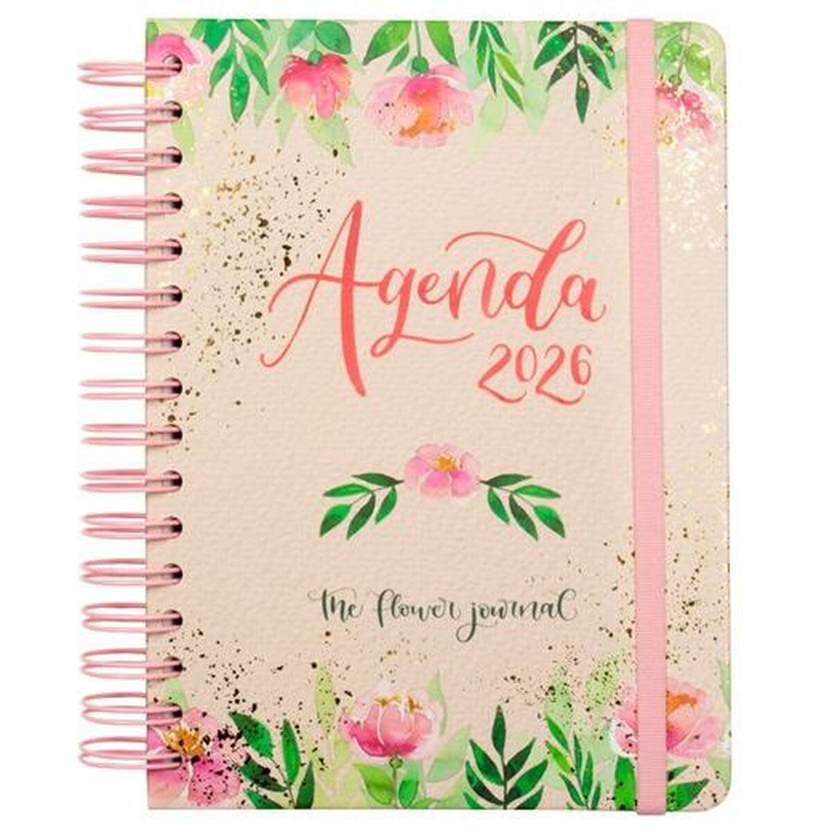 Agenda Finocam THE FLOWER JOURNAL A5 15,5 x 21,2 cm Rosa 2026