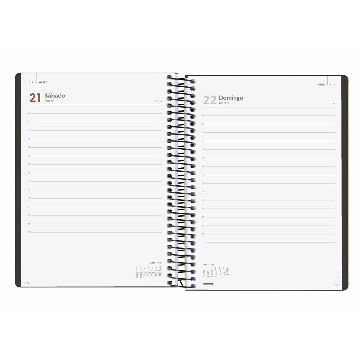 Agenda Finocam MY Negro A5 15,5 x 21,2 cm 2026