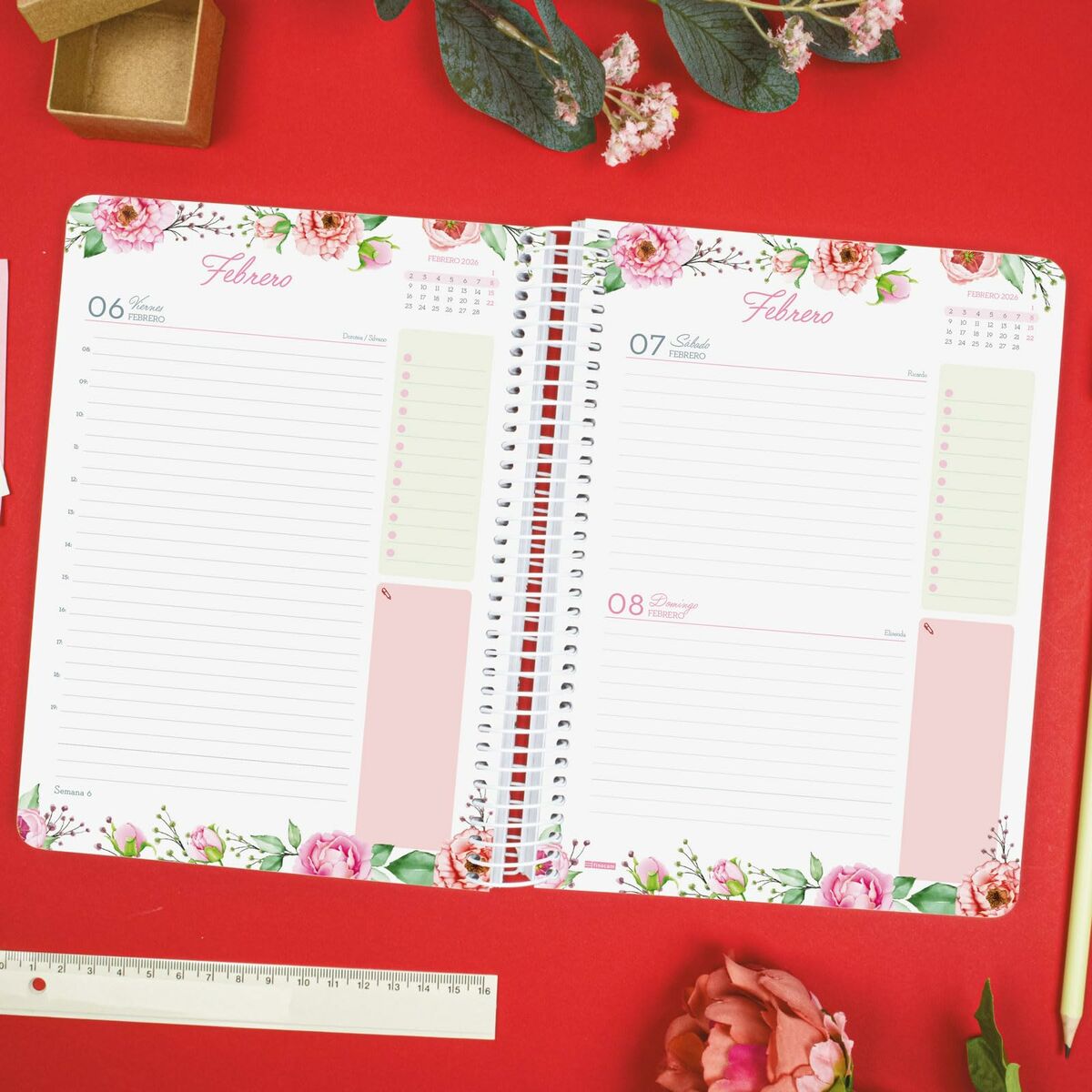 Agenda Finocam CLOE A5 15,5 x 21,2 cm Verde 2026