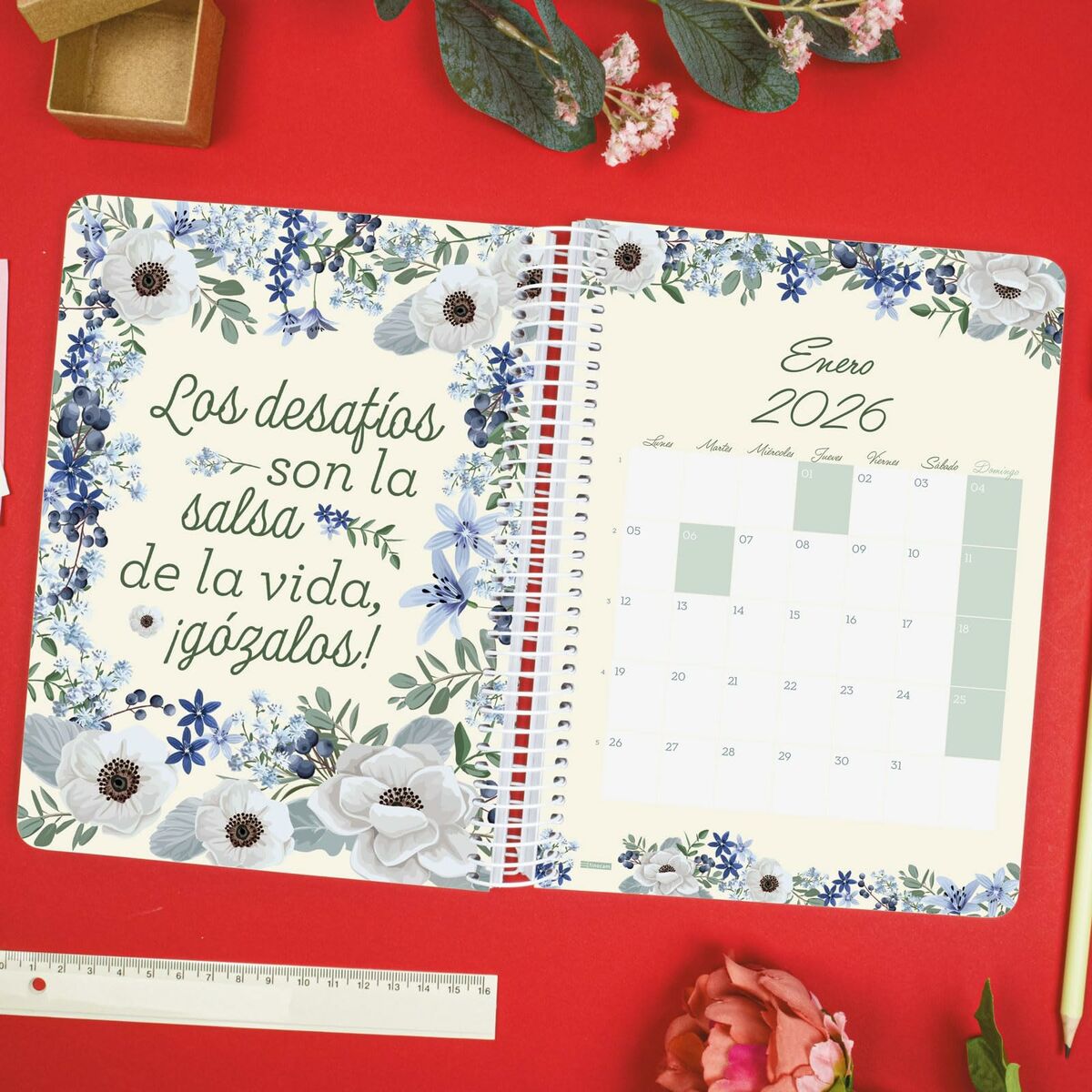Agenda Finocam CLOE A5 15,5 x 21,2 cm Verde 2026