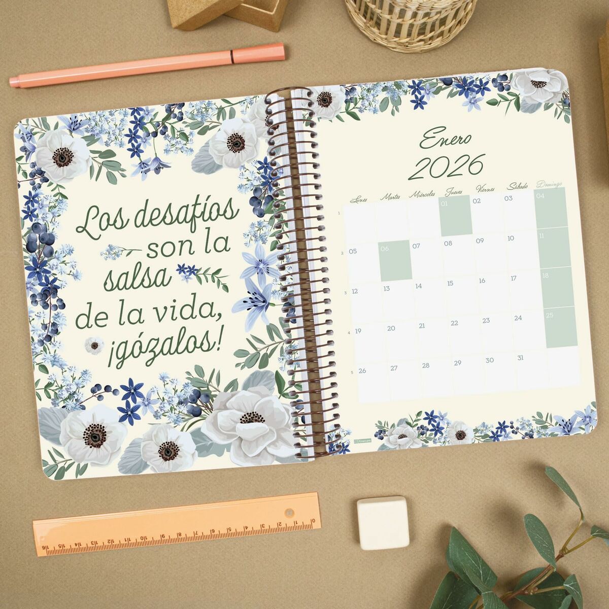 Agenda Finocam CLOE A5 15,5 x 21,2 cm Marrón 2026