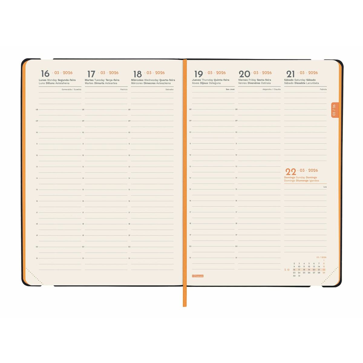Agenda Finocam FLEXI Azul A5 14,8 x 21 cm 2026
