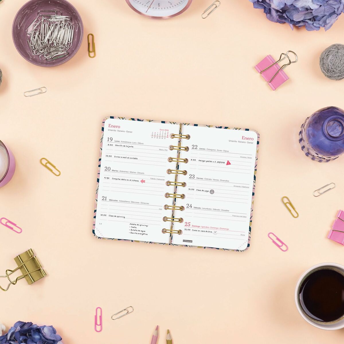 Agenda Finocam YOU 7,9 x 12,7 cm Hojas 2026