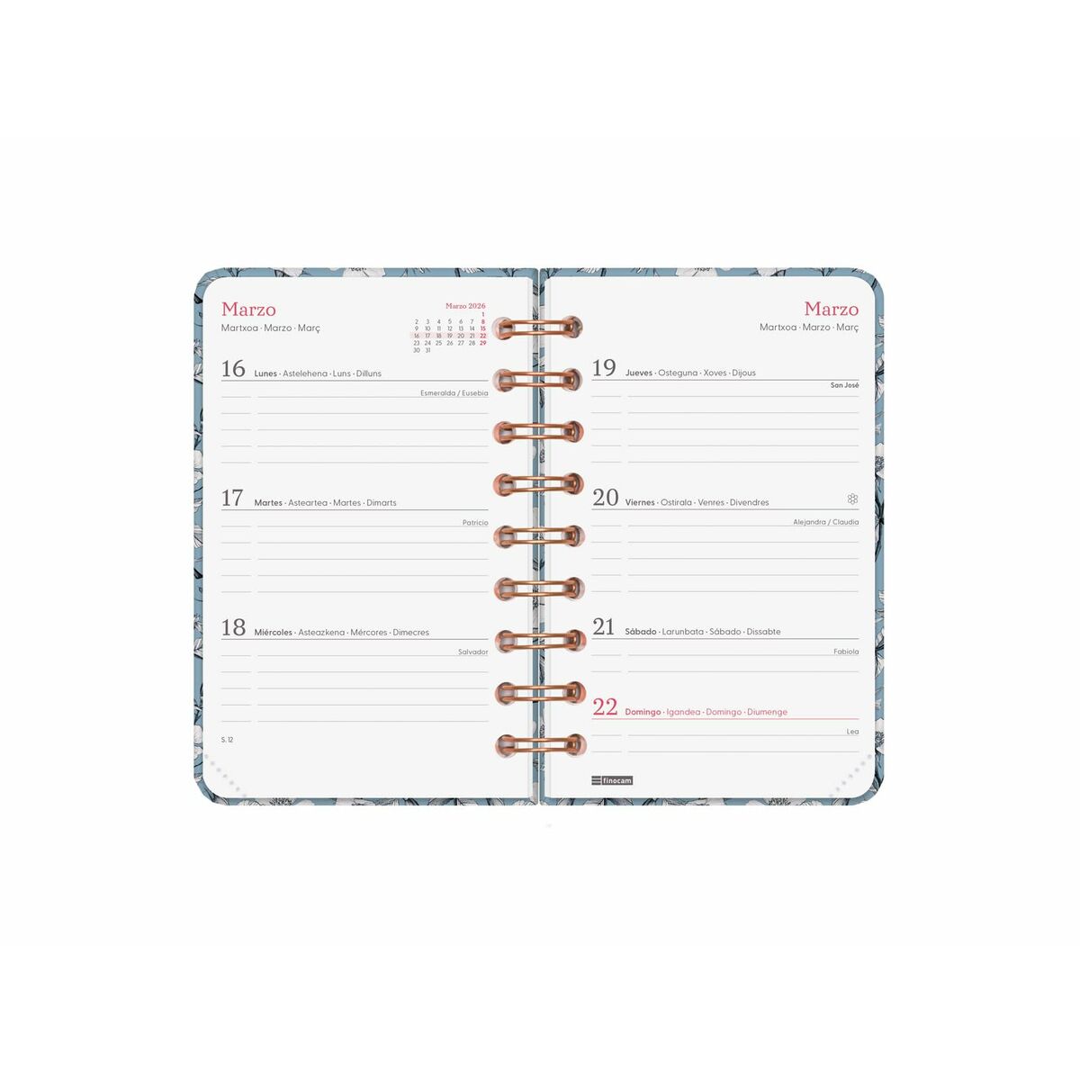 Agenda Finocam YOU Cotton 7,9 x 12,7 cm 2026