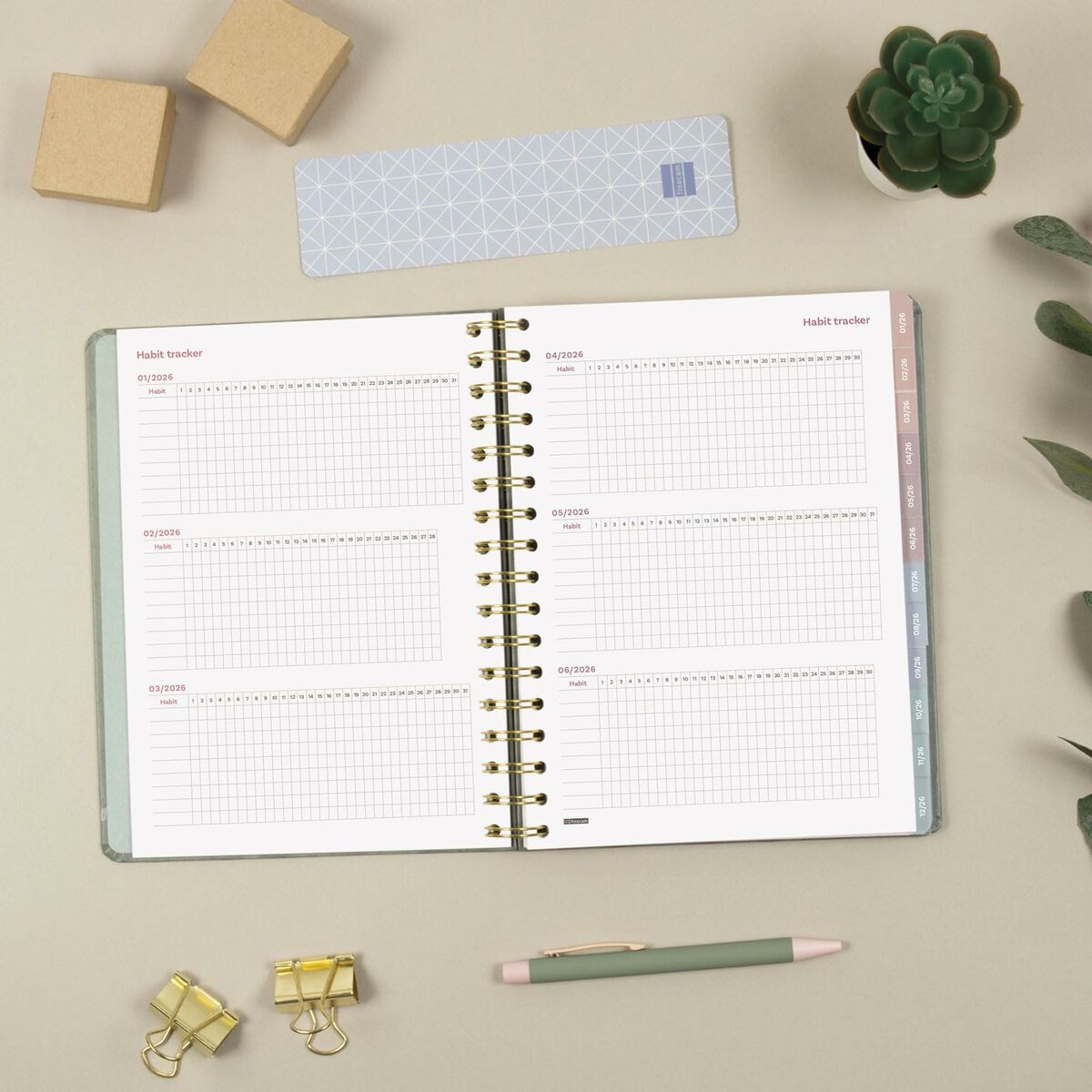 Agenda Finocam OPTIMAL Cuarto 15,5 x 21,5 cm 2026