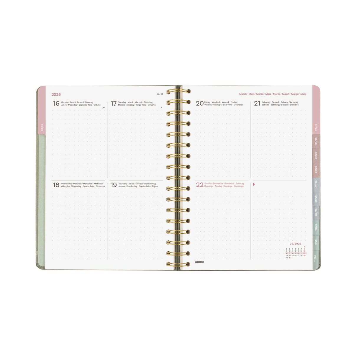 Agenda Finocam OPTIMAL Cuarto 15,5 x 21,5 cm 2026