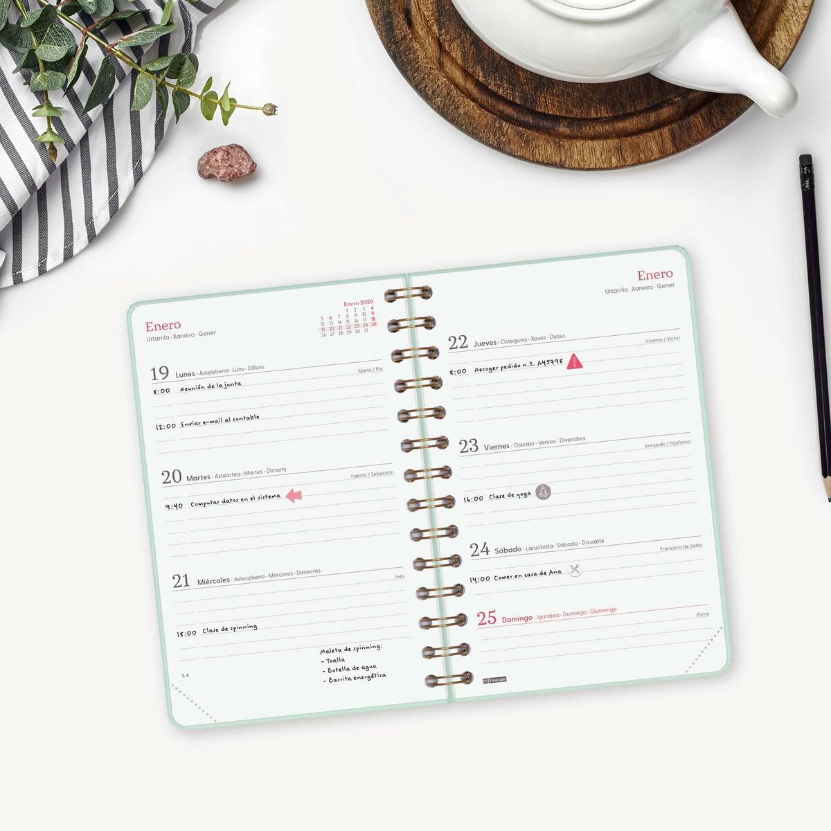 Agenda Finocam Alma Menta 11,7 x 18,1 cm 2026