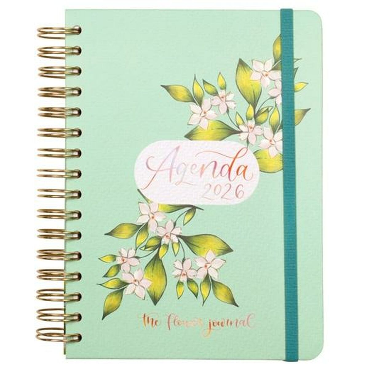 Agenda Finocam THE FLOWER JOURNAL A5 15,5 x 21,2 cm Verde 2026