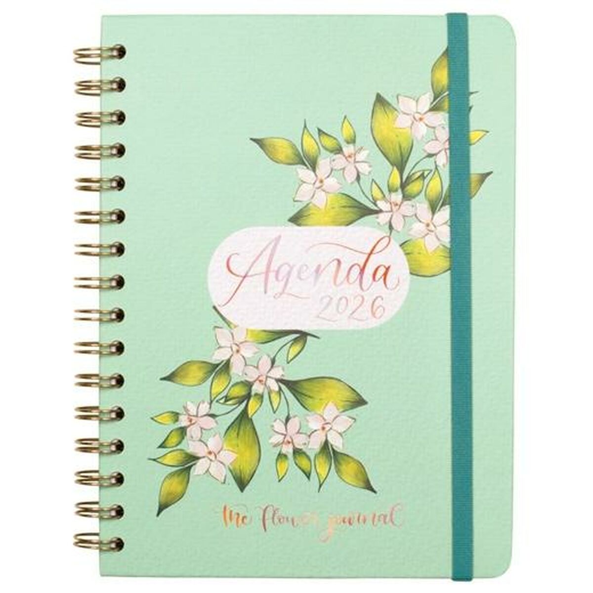 Agenda Finocam THE FLOWER JOURNAL A5 15,5 x 21,2 cm Verde 2026
