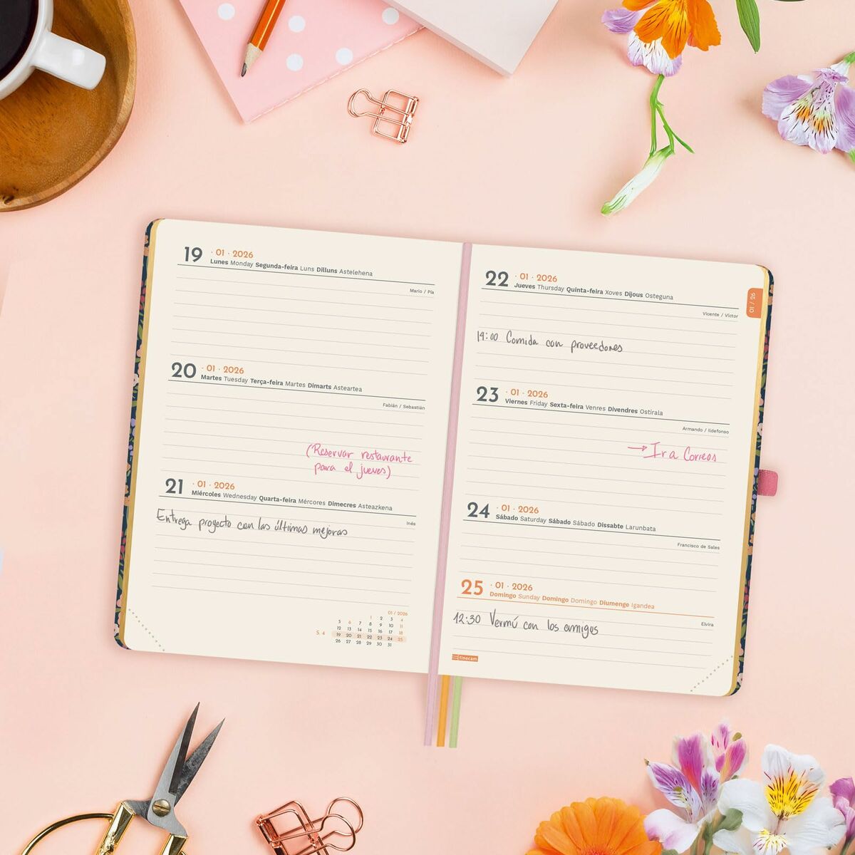 Agenda Finocam  MÍNIMAL DESIGN 11,8 x 16,8 cm 2026