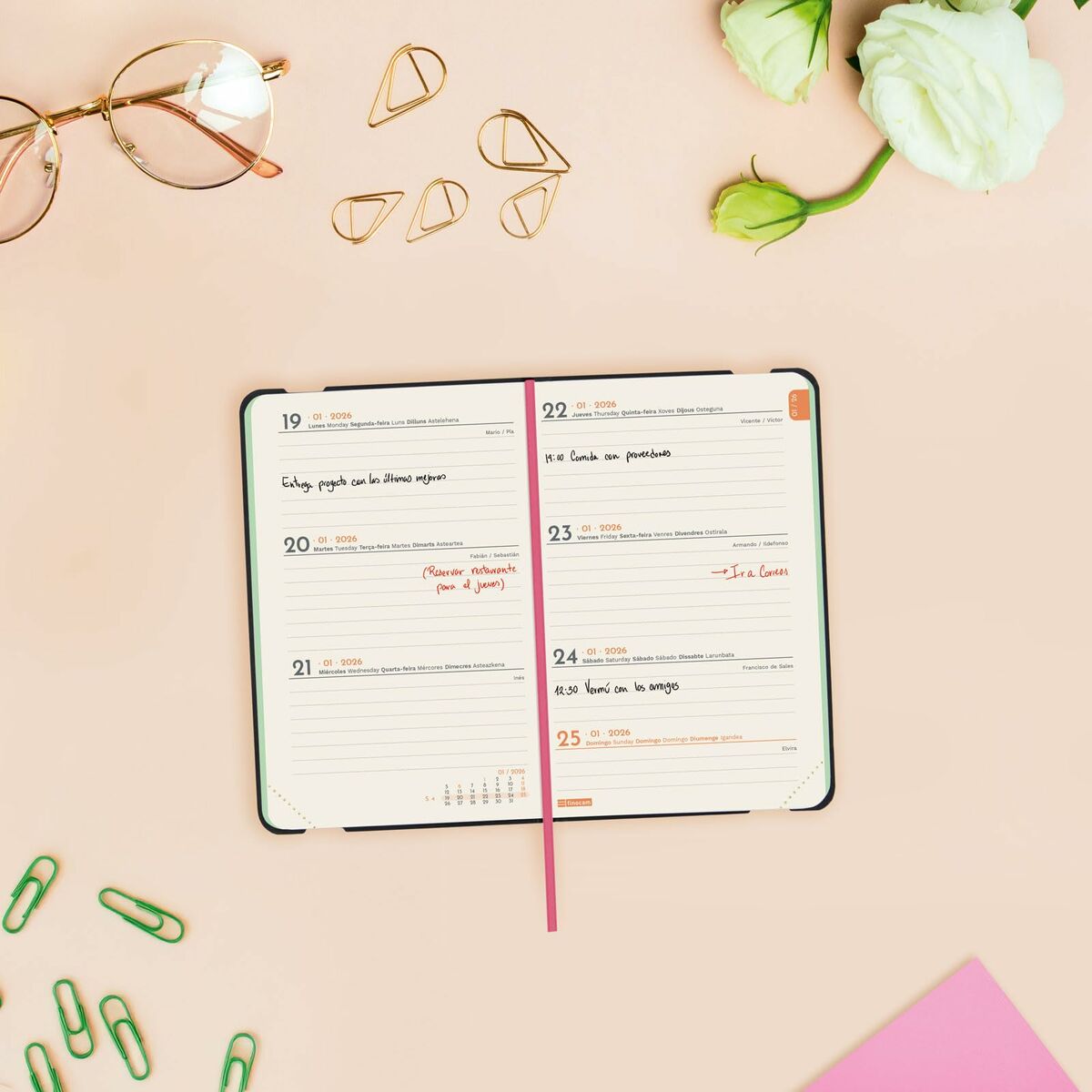 Agenda Finocam FLEXI JOY Bloom Mini 8,2 x 12,7 cm 2026