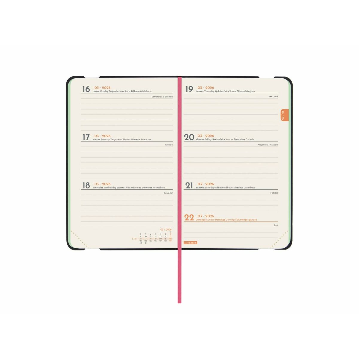 Agenda Finocam FLEXI JOY Bloom Mini 8,2 x 12,7 cm 2026