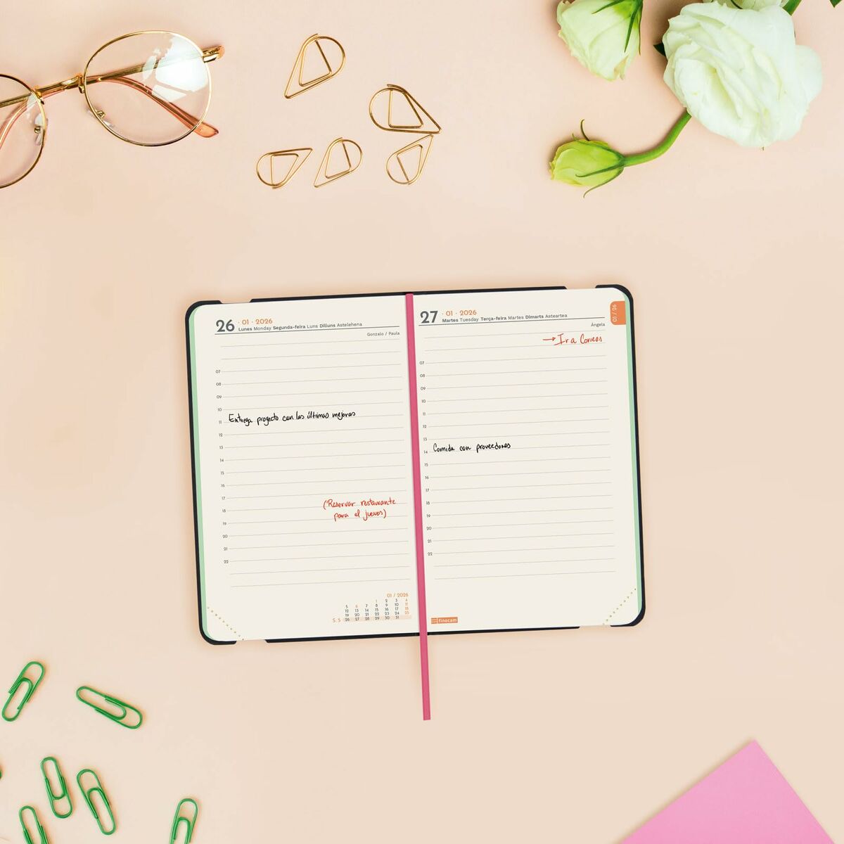 Agenda Finocam FLEXI JOY Bloom Mini 8,2 x 12,7 cm 2026