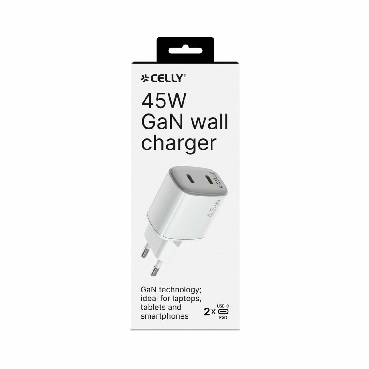 Cargador de Pared Celly UPTC2USBC45WWH Blanco