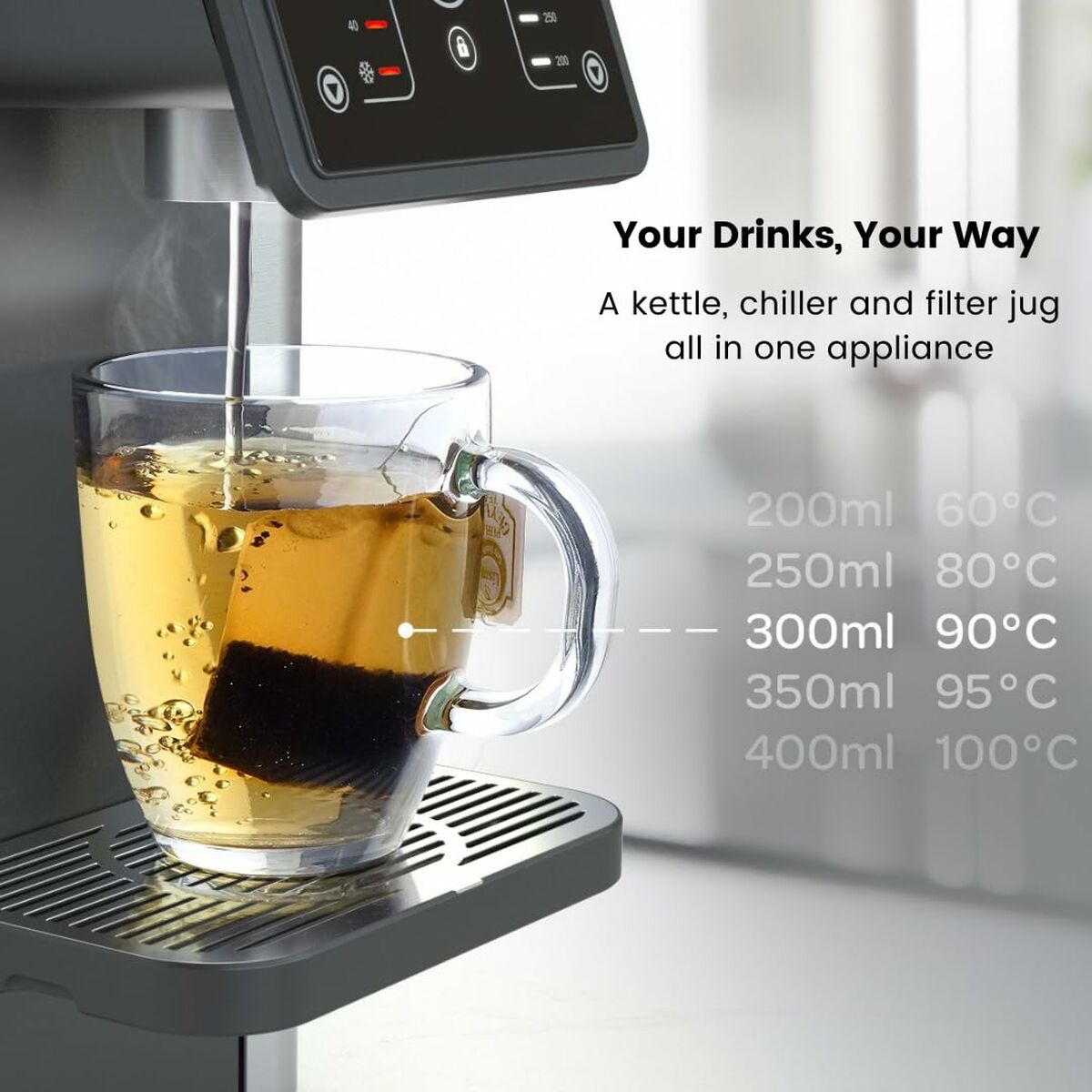 Dispensador de Agua Aqua Optima STAUR001 Negro Plástico