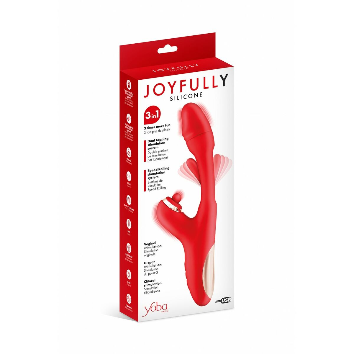 Vibrador Doble Estimulación Yoba JOYFULLY  Rojo