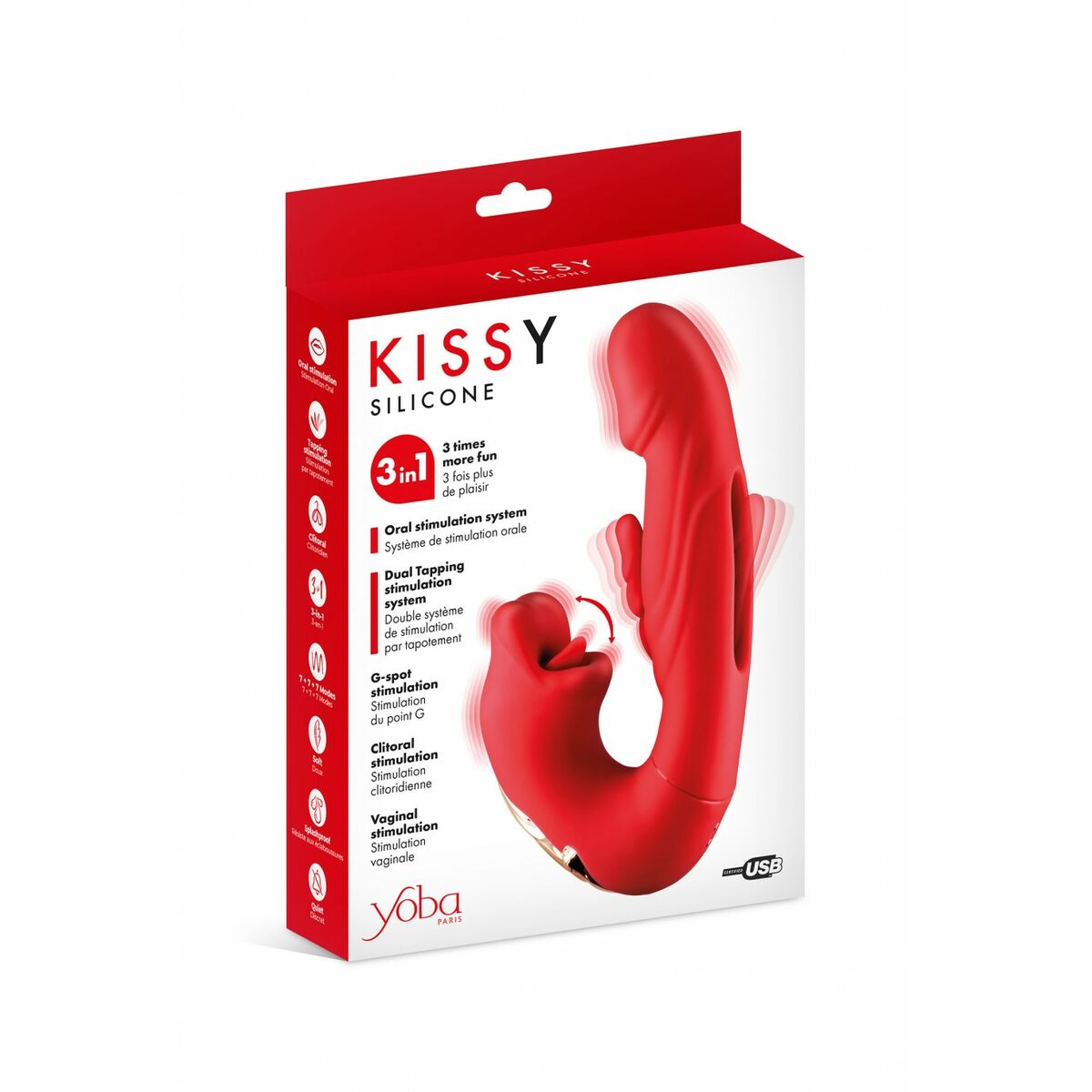 Vibrador Doble Estimulación Yoba Kissy  Rojo