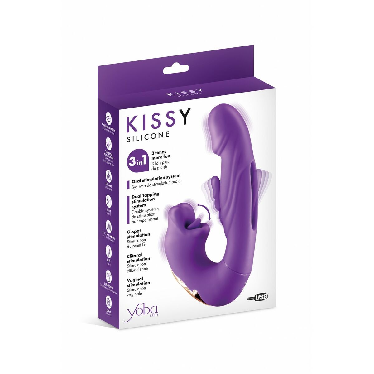 Vibrador Doble Estimulación Yoba Kissy  Púrpura