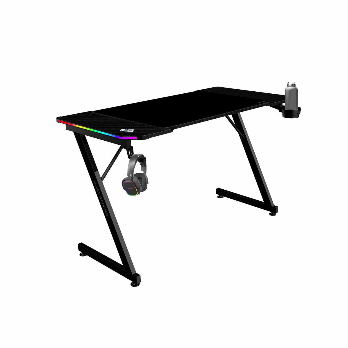 Mesa de Escritorio Gaming Mars Gaming ESCRITORIO ERGO RGB Negro 120 x 60 cm