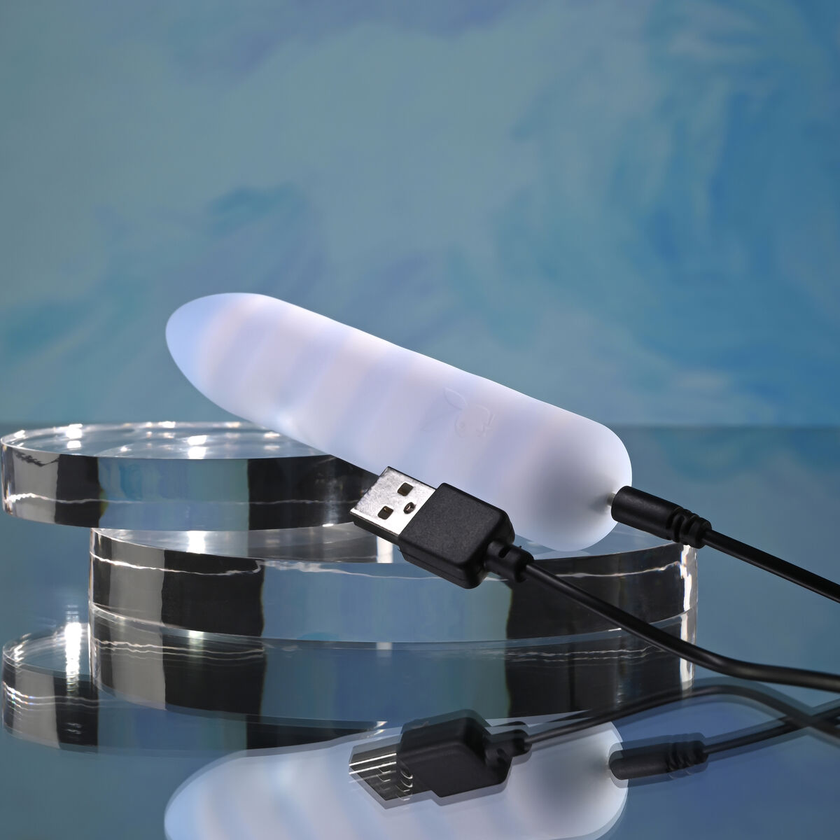 Vibrador Evolved Playboy Azul Blanco