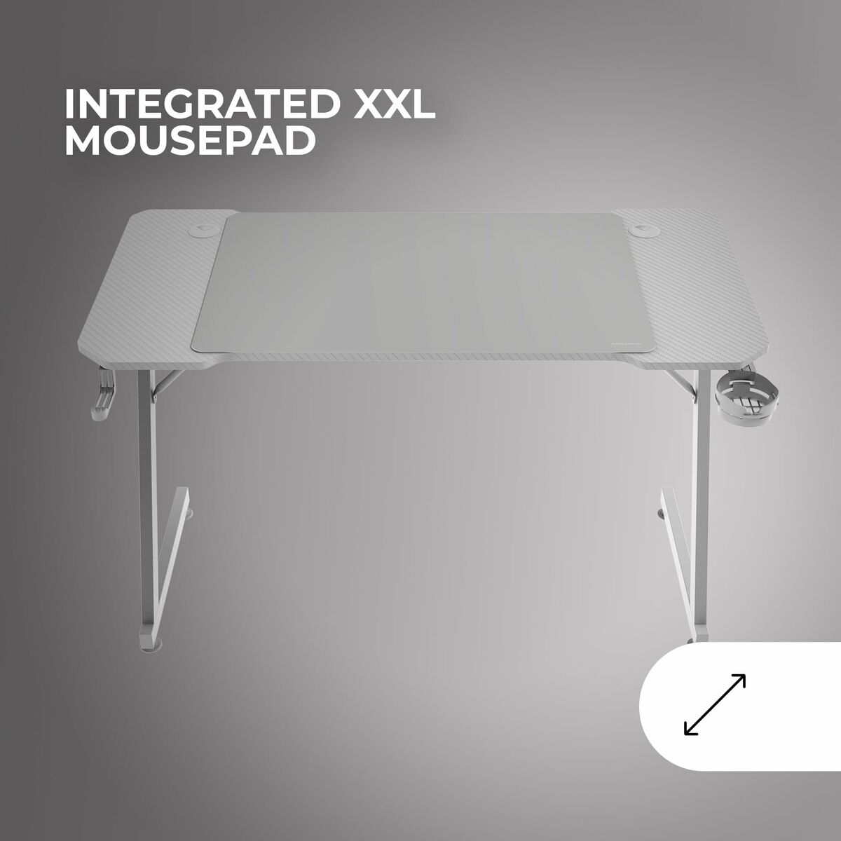 Mesa de Escritorio Gaming Mars Gaming ERGO Blanco 140 x 60 cm