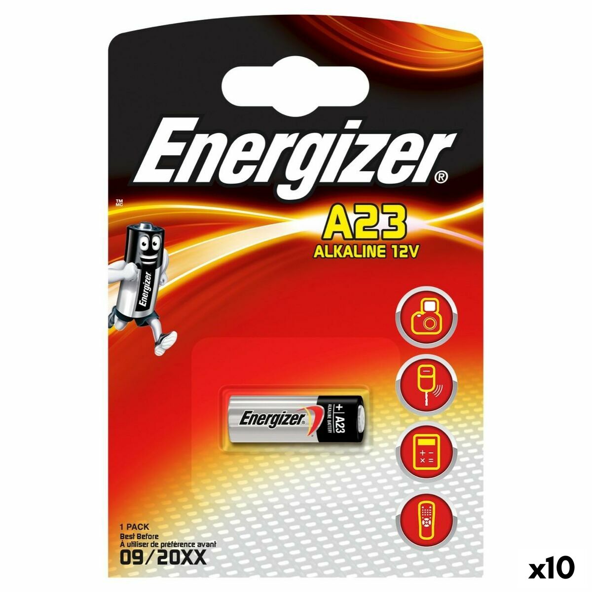 Pilas Alcalinas Energizer 12 V LR23A (10 Unidades)