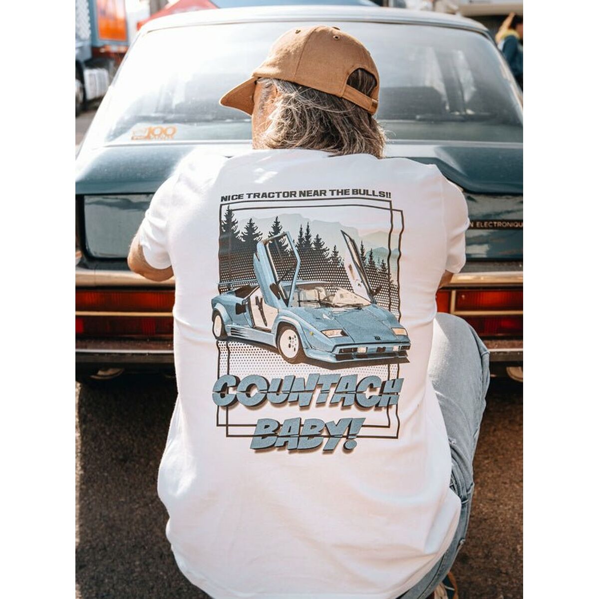 Camiseta de Manga Corta Hombre RADIKAL Nice Tractor Near the Bull XL Blanco