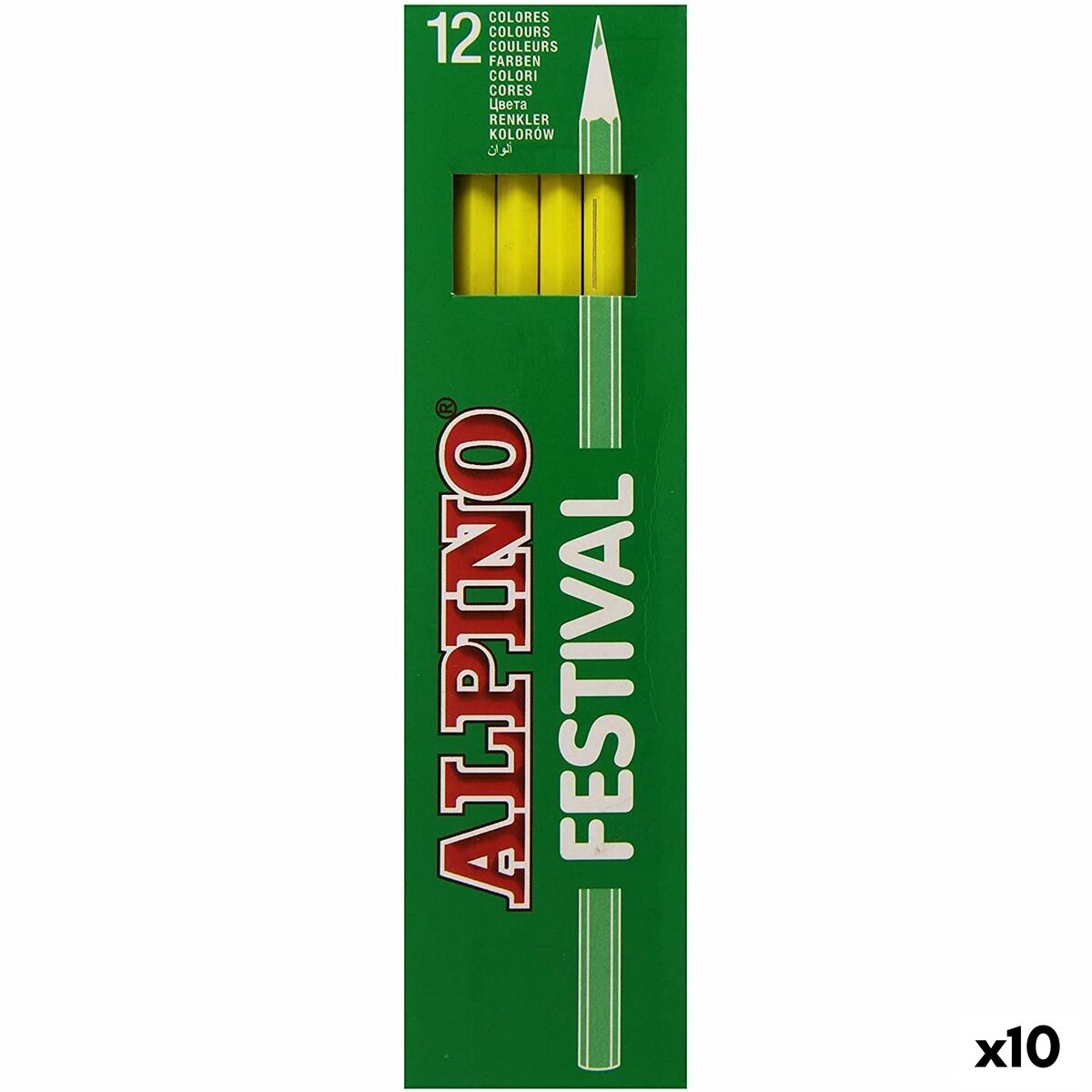 Lápices de colores Alpino Festival Amarillo 12 Piezas (10 Unidades)